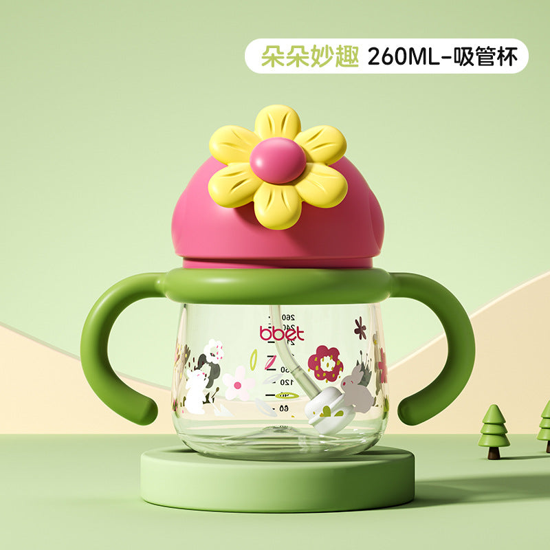 Tritan baby training cup, sippy cup, straw cup for toddlers, kindergarten, and home use - milk cup with handles