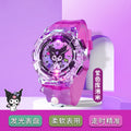 Kids' cartoon sanrio kuromi luminous electronic watch - girls' digital & analog quartz watch for elementary and middle school students