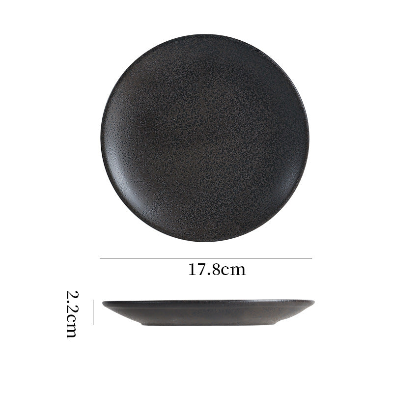 Japanese-style ceramic dinner plates - shallow plates, flat plates, western dinnerware, high-end hotel tableware, steak plates, retro & stylish serving dishes