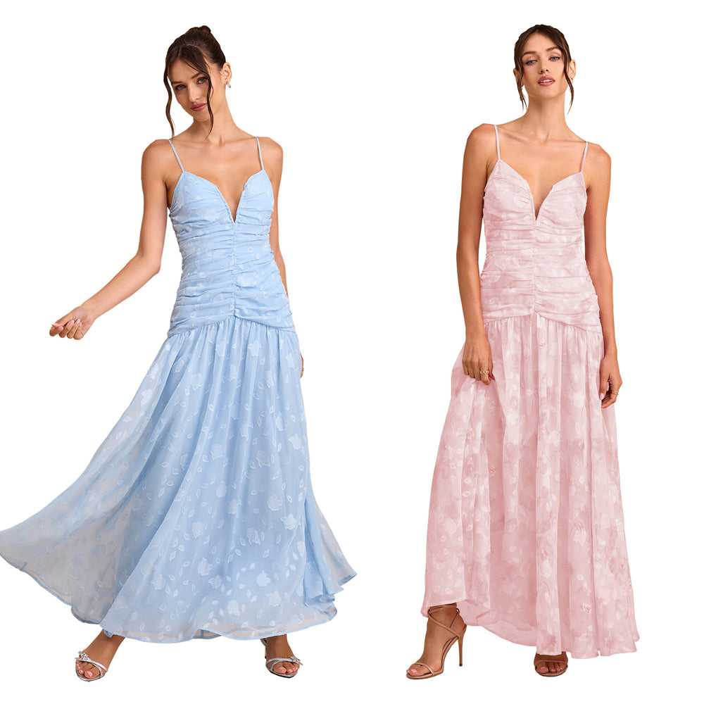 C7749 cross-border    new women's french style floral print elegant vacation dress