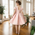 Ready-to-ship, hot-selling girls' luxury satin dress – a unique and fashionable princess gown with a sweet and elegant style, perfect for birthdays and first birthdays