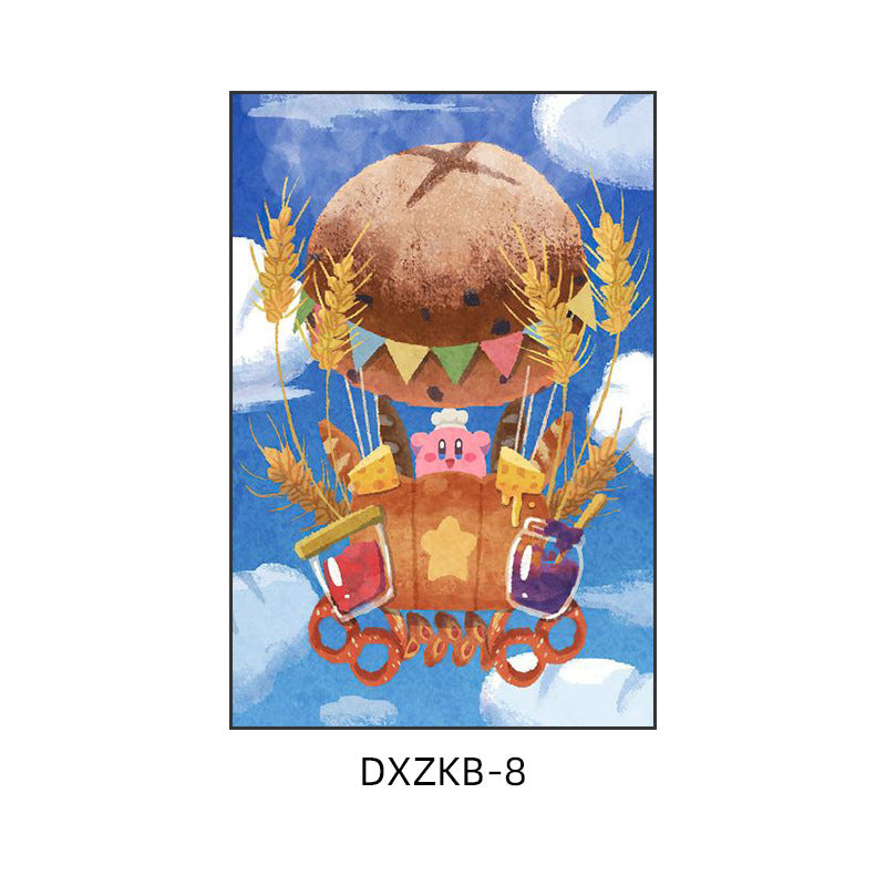 Star Kirby decorative painting pink girl bedroom children's room hanging painting cartoon animation cute princess bedside mural