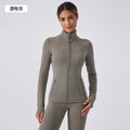 Autumn new yoga jacket women's running cycling sports long sleeve slim fit stand collar workout fitness apparel daw182