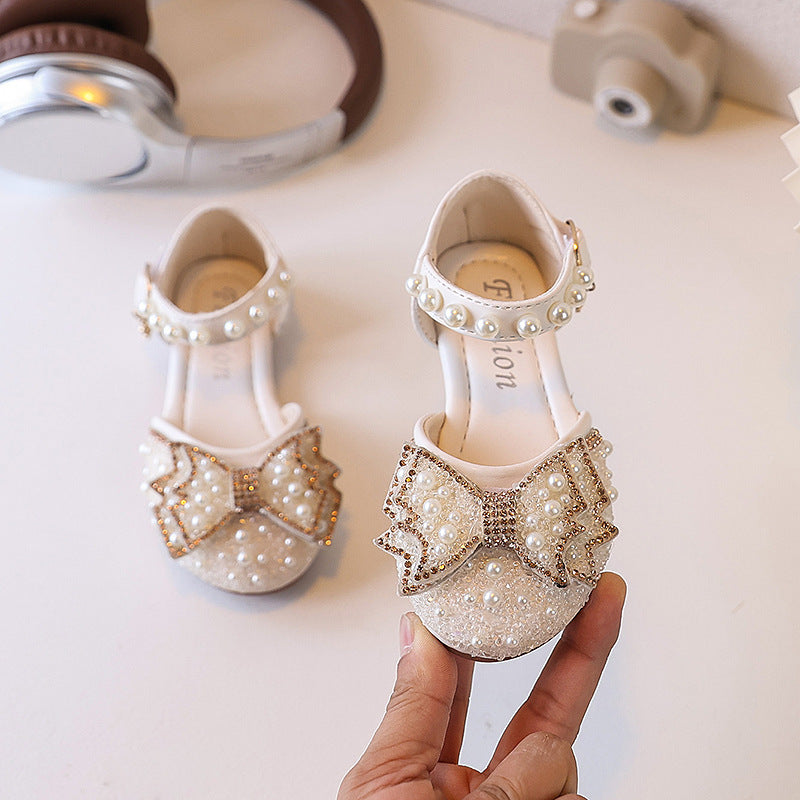 Custom summer girls' indoor/outdoor slippers & sandals - comfortable casual shoes with bow detail for little girls (sizes for mid-to-large children)