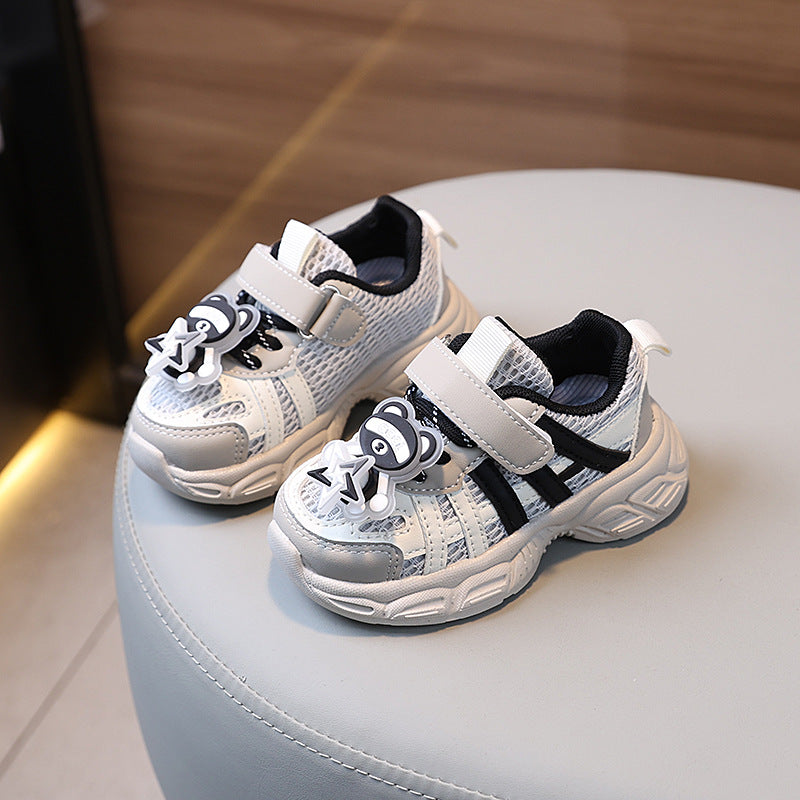 new mesh kids' sneakers - cartoon design for baby boys, children's athletic shoes, spring girls' kindergarten running shoes