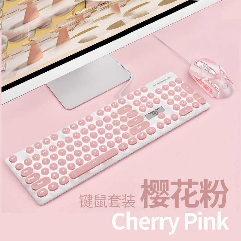 Silver sculpt v8 punk mechanical feel keyboard and mouse combo - illuminated gaming pc accessories - wholesale for amazon cross-border e-commerce