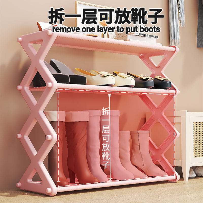 Shoe rack for home balcony storage rack dormitory x-shaped assembled shoe cabinet shoe rack multi-layer simple shoe rack