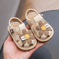 spring/summer newborn & toddler crib shoes, first walker sandals, british style soft sole baby shoes, closed-toe hollow-out walking shoes