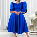 women's fashion round neck elegant high-waisted maxi dress, perfect for banquets, evening parties, and african-inspired events