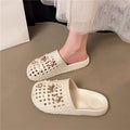 Cut out half-pack slippers for women 2026new arrivaloutwearfashion crocs soft bottom half-pack cartoon bear sandals and slippers for women