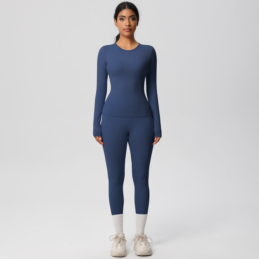 new arrival: tight-fitting long sleeve yoga set - high-waisted butt-lifting yoga pants for outdoor running and fitness