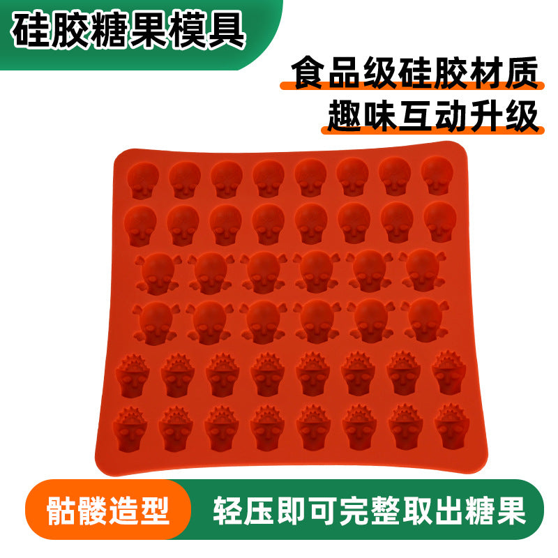 Creative DIY skull modeling QQ sugar silicone mold, homemade dessert jelly food grade silicone candy mold