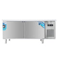 Commercial cold display workstation for milk tea shops - dual temperature refrigerated workbench for kitchen use - fresh food display counter