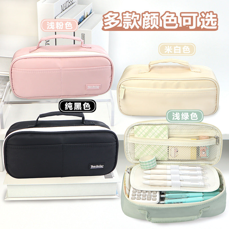 Cross-border customization  large-capacity pencil bag, primary and secondary school students multi-functional stationery box, cosmetic bag, multi-layer stationery bag