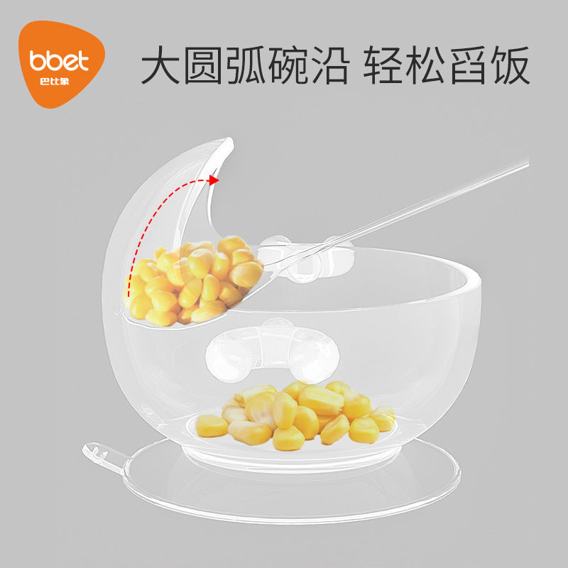 Baby elephant snack bowl - portable, spill-proof kids' meal set for on-the-go: includes fruit cup and silicone feeding plate for baby food