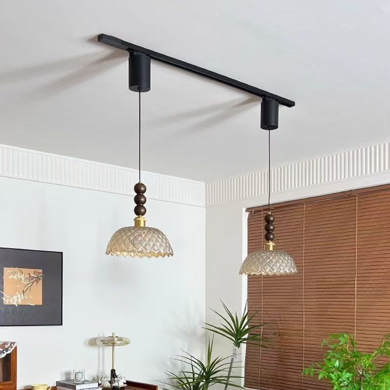 New arrival art french medieval style restaurant chandelier with fan adjustable magnetic track bar b&b creative chandelier