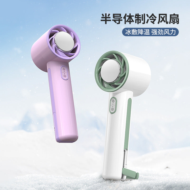2025 handheld cooling fan - usb powered, ideal for home, office, and desktop use. portable mini turbine fan with ice pack function for outdoor use