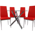 Tempered glass dining table - modern luxury design, perfect for home or business use. includes dining table and chair set