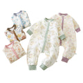 Baby three-layer quilted type a boneless sleeping bag baby pure cotton pure cotton anti-kick quilt sleeping bag pajamas home clothes split legs