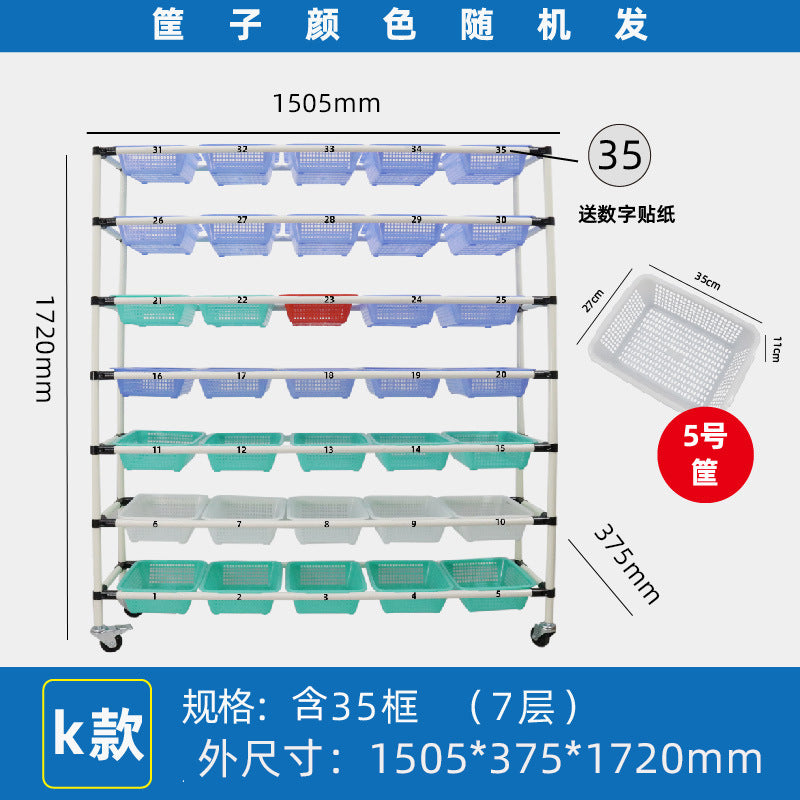 Mobile Shelf Wholesale Warehouse E-commerce Sorting Truck Wire Bar Picker Truck Silent Wheel Plastic Basket Wire Bar Truck Trolley