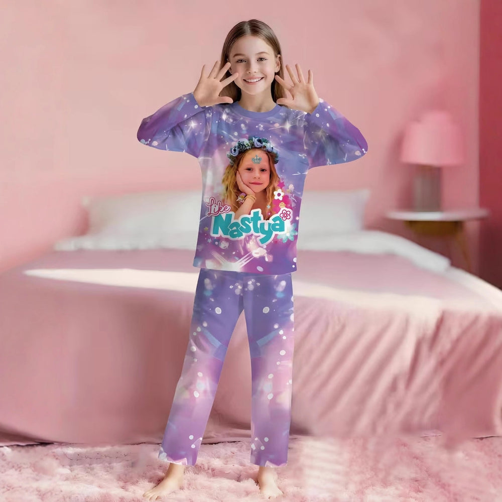 wholesale: girls' long-sleeved pajamas (set) - lightweight spring/autumn styles for toddlers and big kids