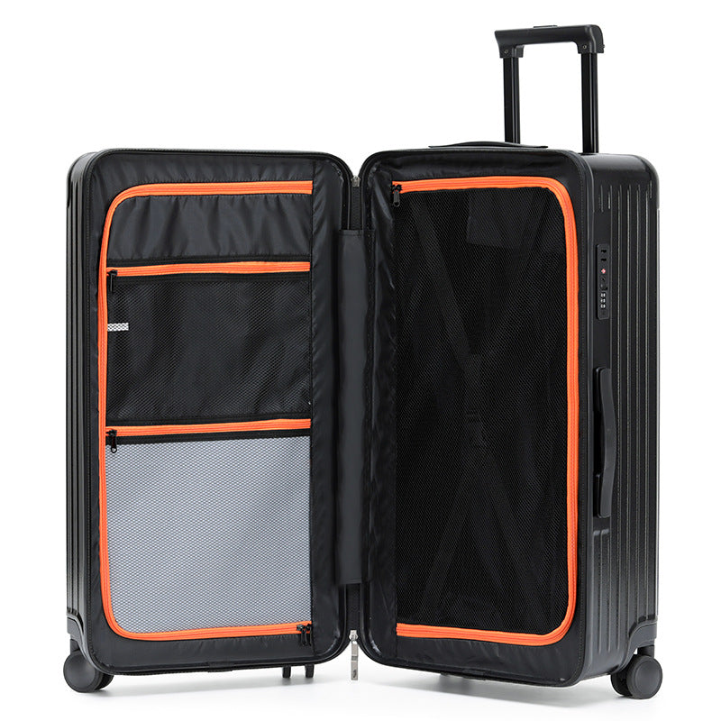 Large-capacity suitcase Women's 24-inch high-value trolley case Universal wheel travel bag Password box Multifunctional leather case