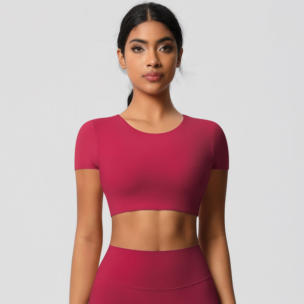 New arrival: barely-there feel, high-intensity compression yoga top. brushed fleece, built-in bra, quick-dry running & workout top for women