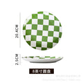 Instagram-worthy creative printed ceramic chessboard pattern dinner plates - stylish dinnerware for restaurants, home use, western cuisine, baking, and plating