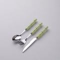 Light luxury style ins knife, fork, spoon, pearl handle, stainless steel tableware, creative fork, household high-looking mooncake knife and fork