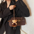 Retro bag for women, large capacity, 2025 new autumn and winter, versatile, fashionable, textured shoulder bag, work clothing, armpit bag
