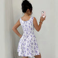 new floral print tie-waist dress for cross-border e-commerce: perfect for dates and shopping spree (, , us & european styles)