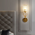 Home crystal wall lamp bedroom antler bedside lamp modern minimalist light luxury creative living room background wall corridor lamp