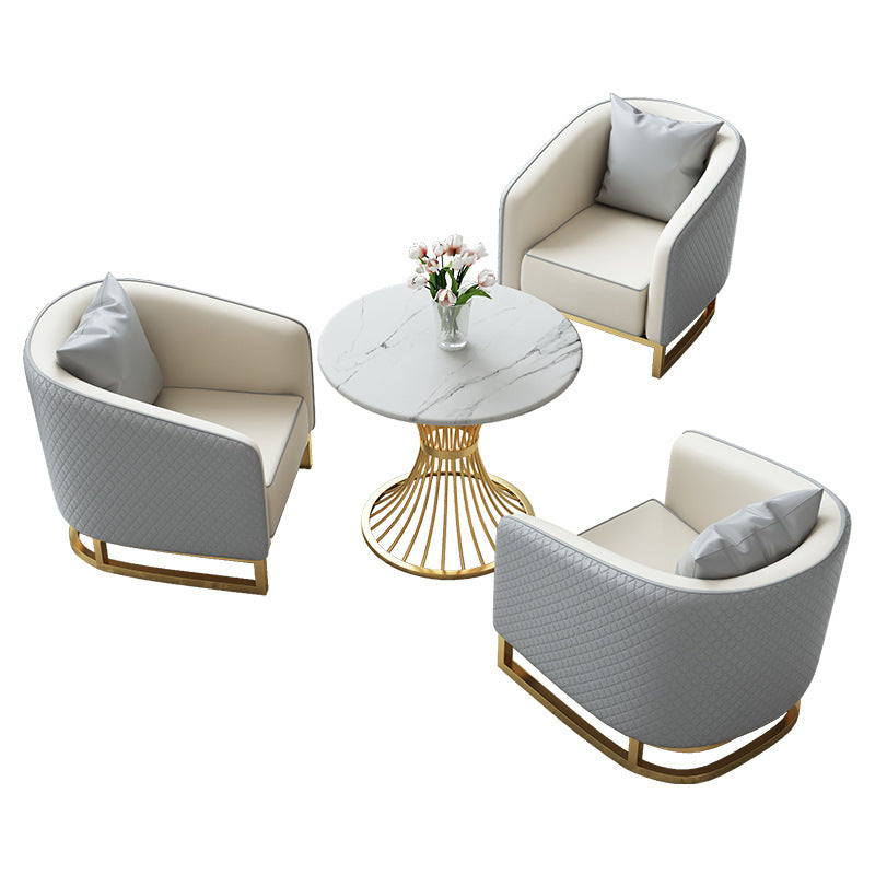Luxury hotel lobby meeting table and chair set, sales office sofa, business reception area, rest area - one table with four chairs