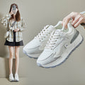 Women's plus size leather sneakers for cross-border e-commerce: new korean style, versatile, flat, non-slip, fashionable casual running shoes