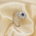 hot-selling sunflower rotating ring, full zirconia open sunflower, new rotatable ring, high-end jewelry