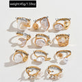 Vintage-inspired floral ring set - 13 piece collection. unique, high-end, and versatile. features faux pearls and diamond accents