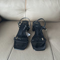 Spanish mango 2025 summer collection: new tie-up chunky heel sandals with square toe design - french style high heels