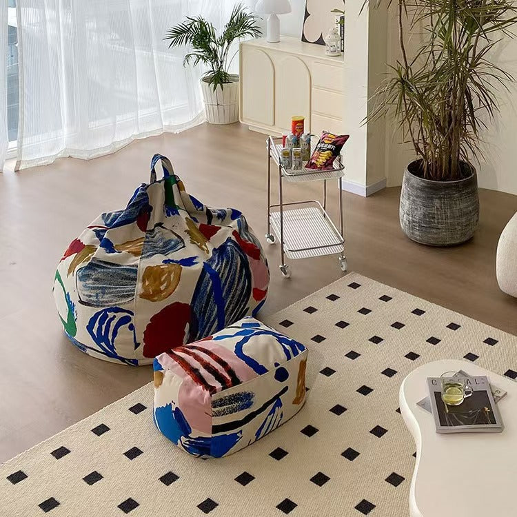 Bean bag lazy sofa graffiti creative popular sofa living room bedroom balcony tatami lounge chair commemorative edition manufacturer