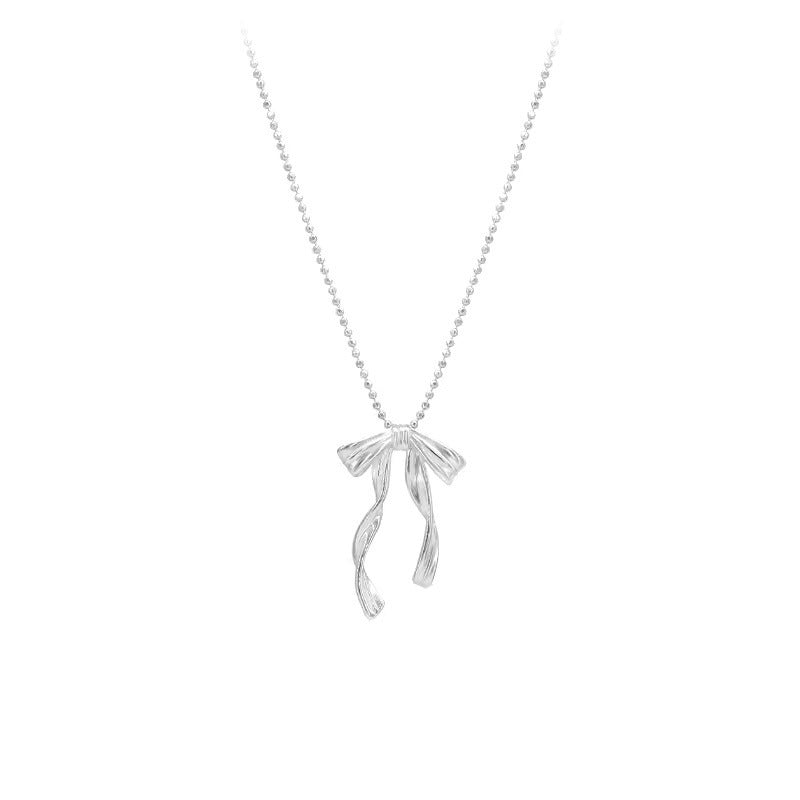 Oni korean ballet style bow necklace women's fashion niche design elegant sweet earrings