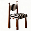 Walnut + black and white stripes