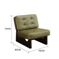 Modern minimalist balcony sofa chair, designer solid wood living room single chair, cat-scratch resistant leather electric high-back light luxury