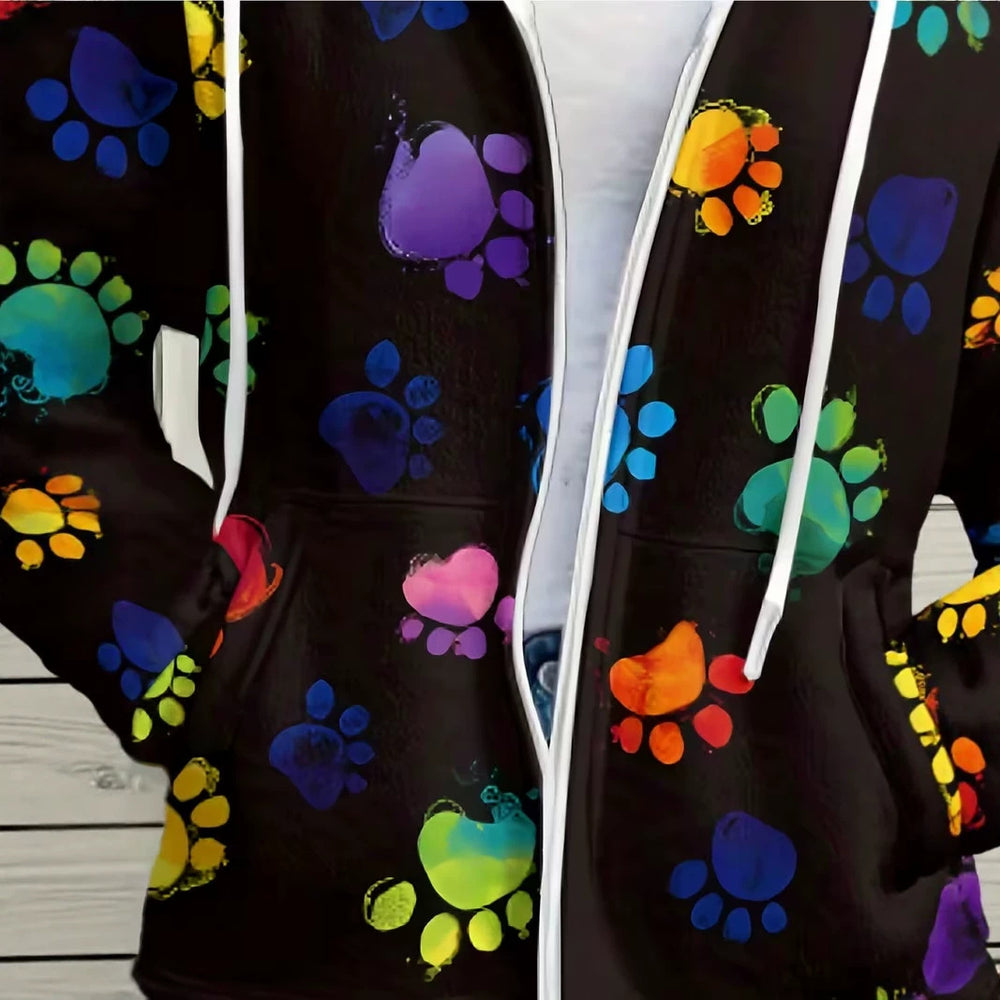 hot-selling plus-size women's zip-up hoodie, new casual long-sleeve hooded sweatshirt jacket, dropshipping available