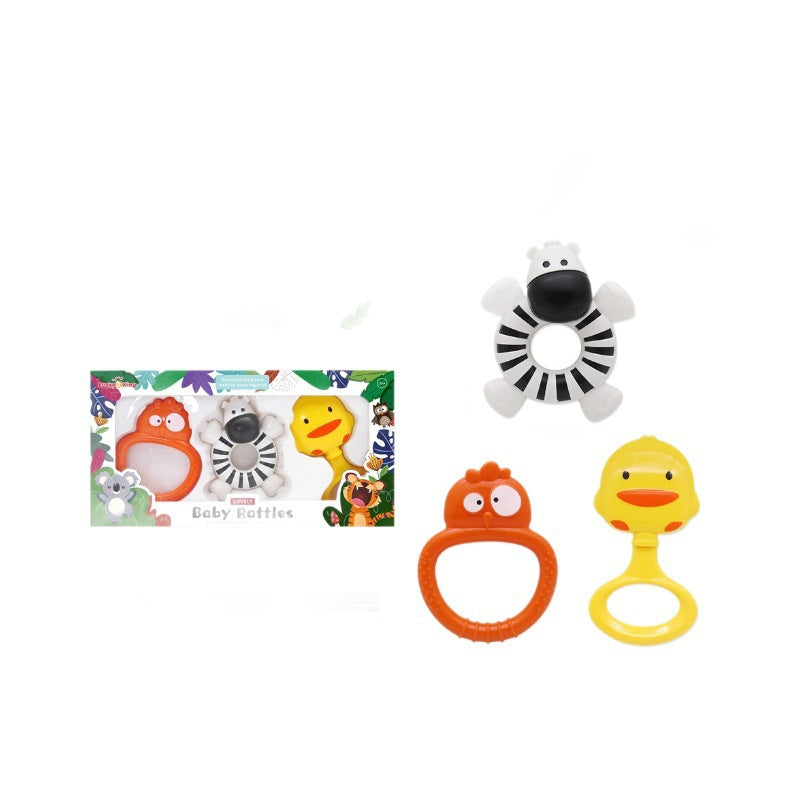 Cross-border export baby toys 0-1 years old gift box rattle set newborn baby soothing hand crank grip puzzle