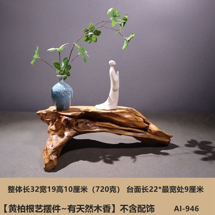 Weathered dead wood ornaments 2 thuja root carving bonsai bottom base tea ceremony tea room tea table dry tea table
