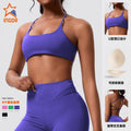 Fashion cross-border cross-back sports intimates running belt chest pad thin strap fitness top tight yoga wear for women