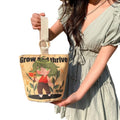 Cute cartoon canvas tote bag for women, 2024 new style handheld bucket bag, large capacity lunch bag, fashionable cloth handbag