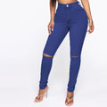 Wish ripped jeans women's sexy tight pants cross-border fashion stretch jeans plus size skinny jeans pants