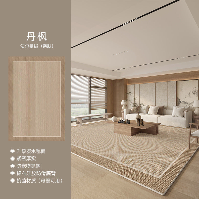 Distributed carpet living room  new cream style no-wash and wipeable bedroom waterproof sofa light luxury high-end floor mat