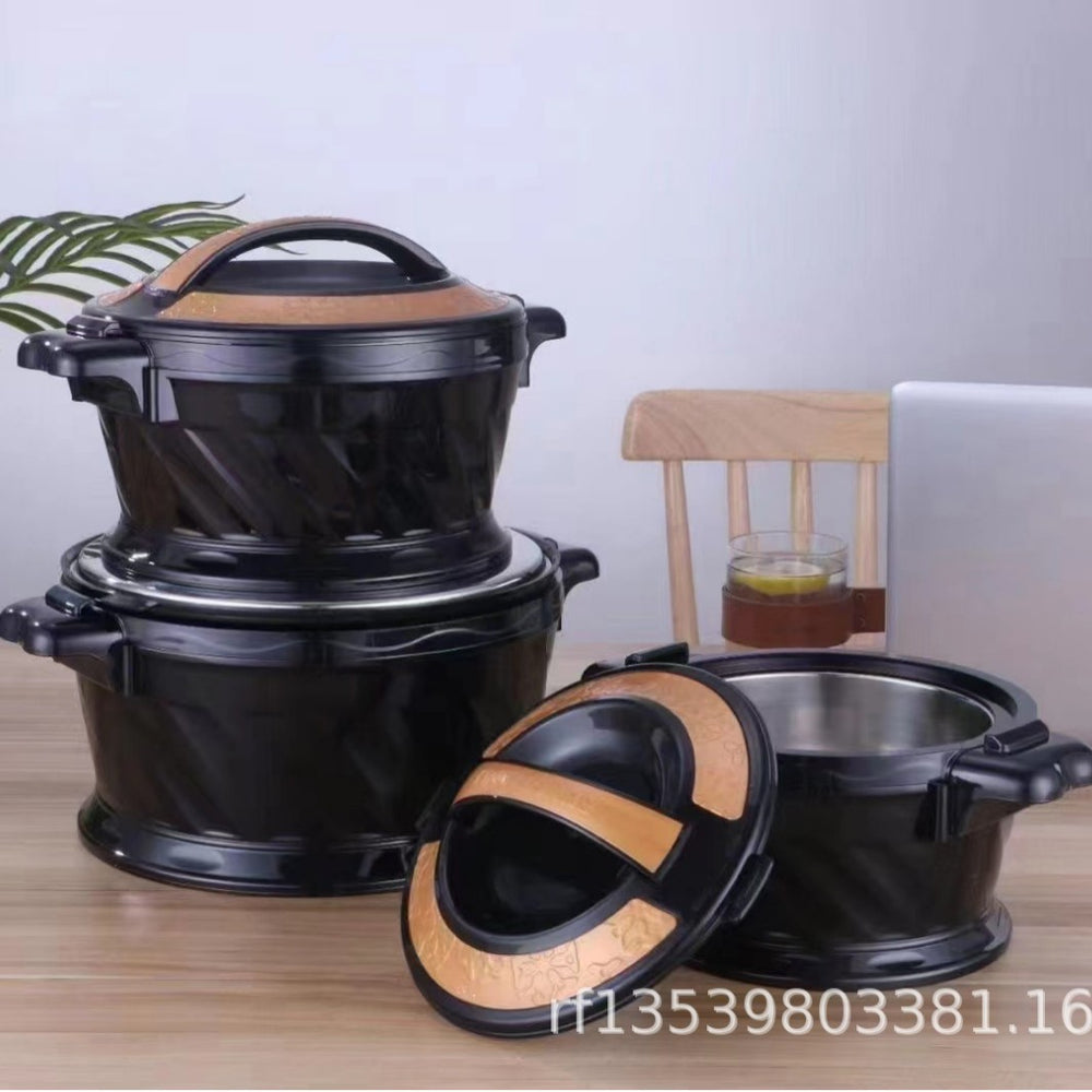 supply of foreign trade 3-piece flower blue thermal insulation box 3pcs 2.2l 4.2l 5.2l large capacity thermal insulation pot