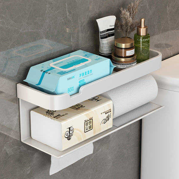 White extended bathroom tissue box, no punching toilet paper, wall-mounted toilet towel rack, sanitary paper box